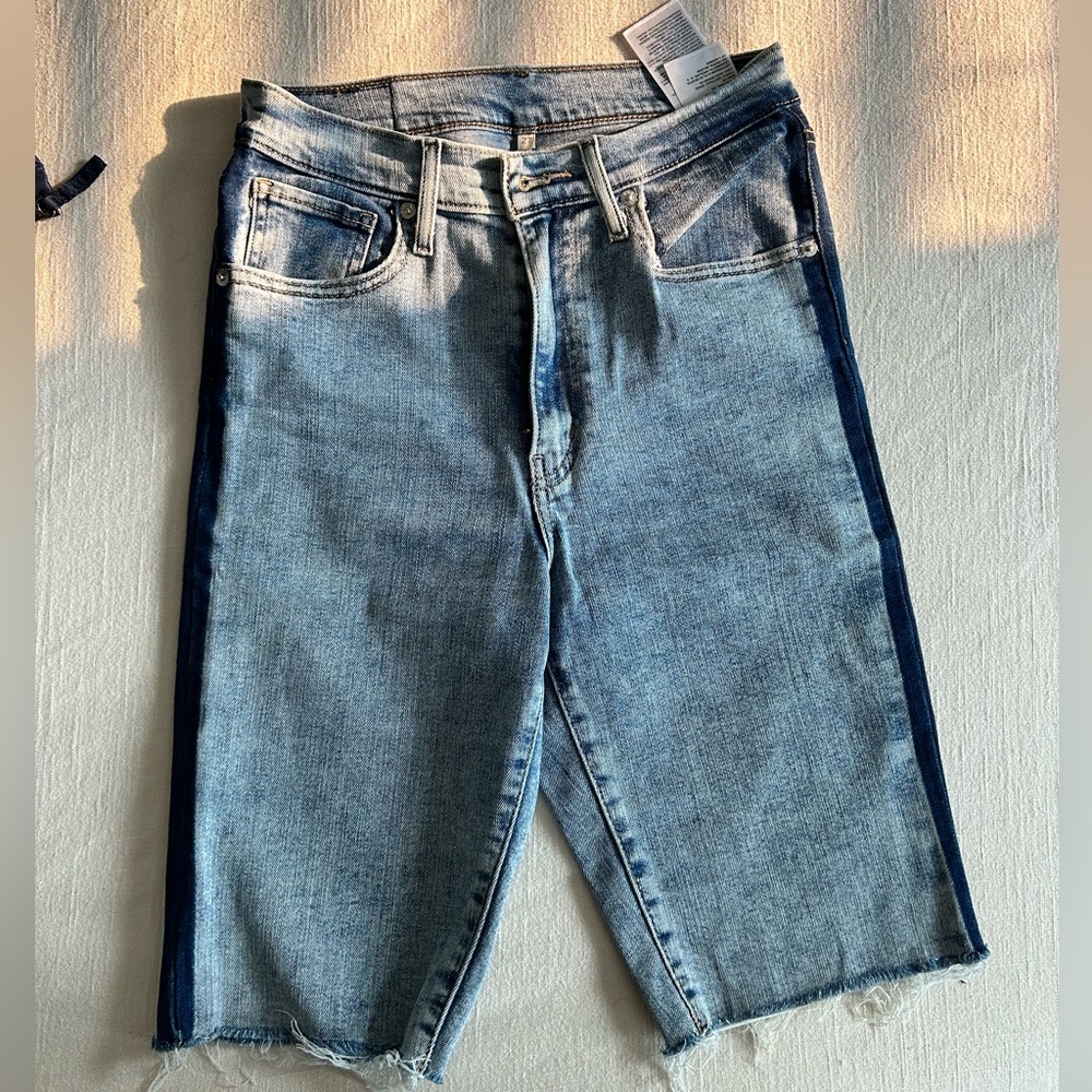 Levi’s Mile High Bike Shorts, Denim High Rise